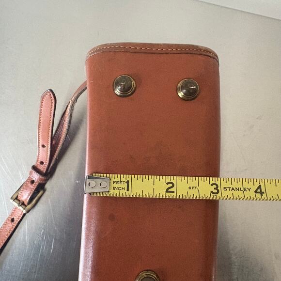 Vintage DOONEY & BOURKE Two Tone Brown Zip Medium Leather Crossbody Purse Bag - Picture 12 of 16